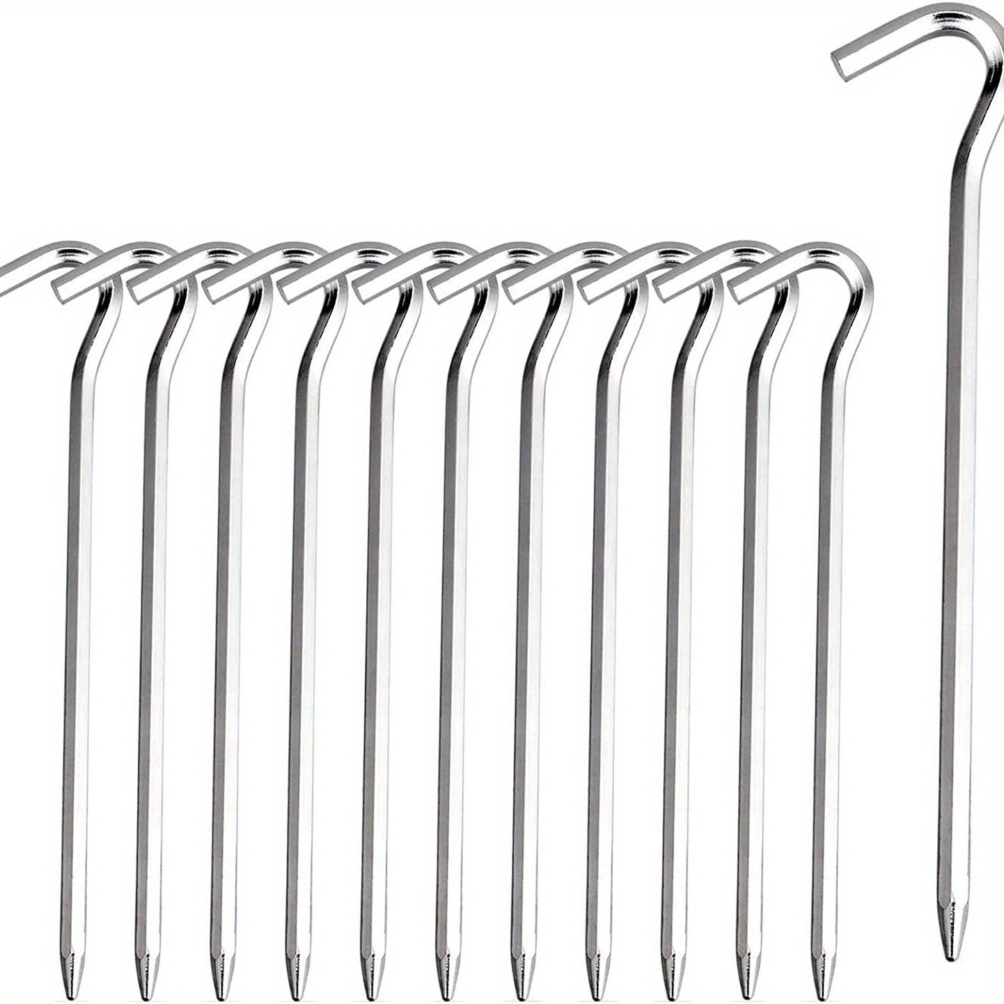 12pcs Aluminum Tent Stakes & Hooks for Camping & Canopy