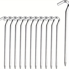 12pcs Aluminum Tent Stakes & Hooks for Camping & Canopy