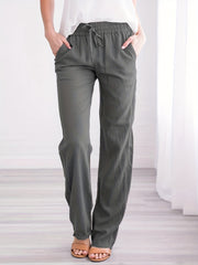 Drawstring Waist Pants Casual Women's Clothing