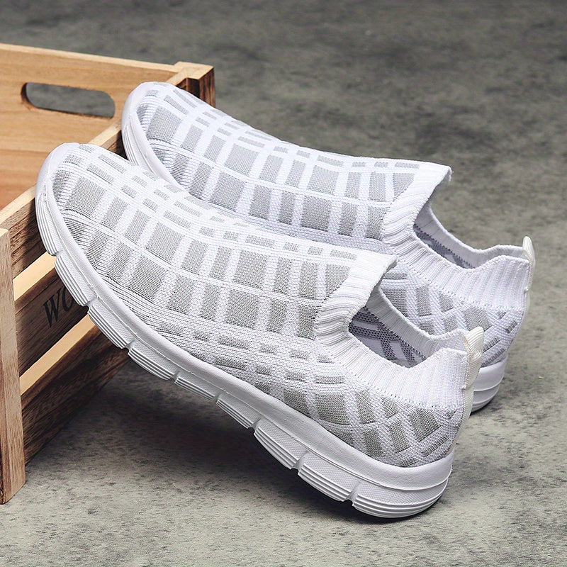 Women's Plaid Pattern Socks Sneakers Lightweight Knit Walking Shoes