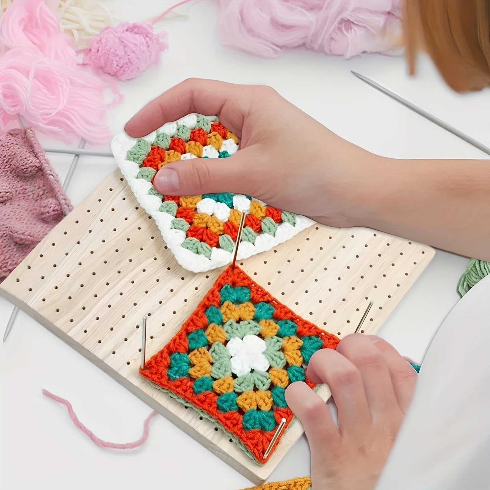 Crochet Blocking Board Handcrafted Full Kit With 10 Stainless Steel Rod Pins