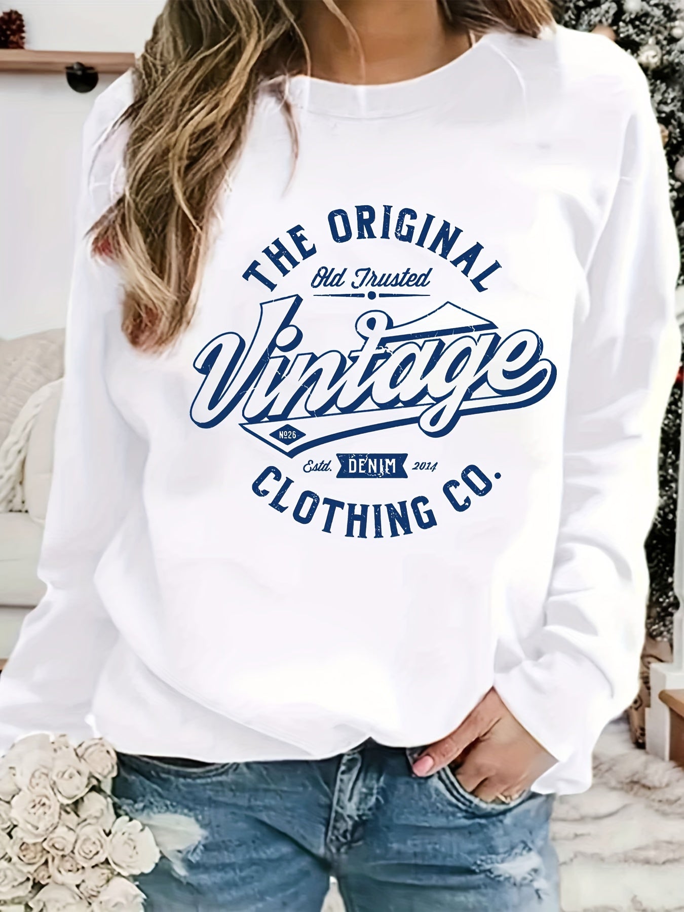 Letter Print Sweatshirt Casual Long Sleeve Crew Neck Sweatshirt