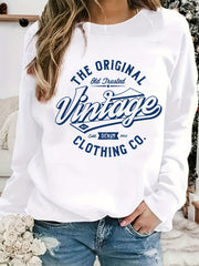 Letter Print Sweatshirt Casual Long Sleeve Crew Neck Sweatshirt
