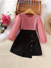 Girl's Pleated Top & Skirt Set Casual Outfits for Spring