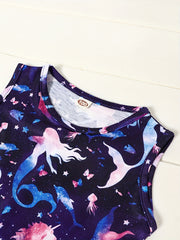 Toddler Girls Mermaid Unicorns & Sea Animals Graphic Dress