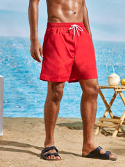Men's Quick Dry Beach Shorts - Elastic Waist Drawstring - Summer Resort