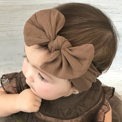 Kids Bow Hair Ties Soft Cotton Headwear