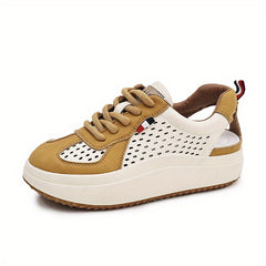 Women's Leather Hollowed Sports Sandals Flat Soles Outdoor Wear