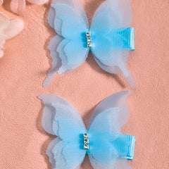 2pcs Chiffon Butterfly Hair Clips - Perfect Holiday Party Gift