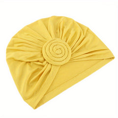 Pleated Turban Cap Solid Braided Twist Bonnet Head Wrap