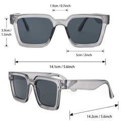 2 Pairs Men's Square Frame Sunglasses UV Protection