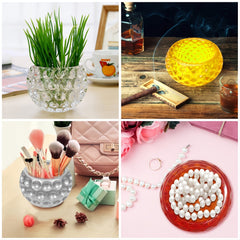 2pcs Crystal Epoxy Resin Mold Wave Point Storage Box Candle Holder