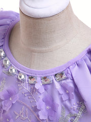 Girls Princess Dress Puff Sleeve Tulle Halloween Party Costume