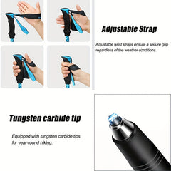 Collapsible Trekking Poles Aluminum Hiking Stick for Outdoor Activities