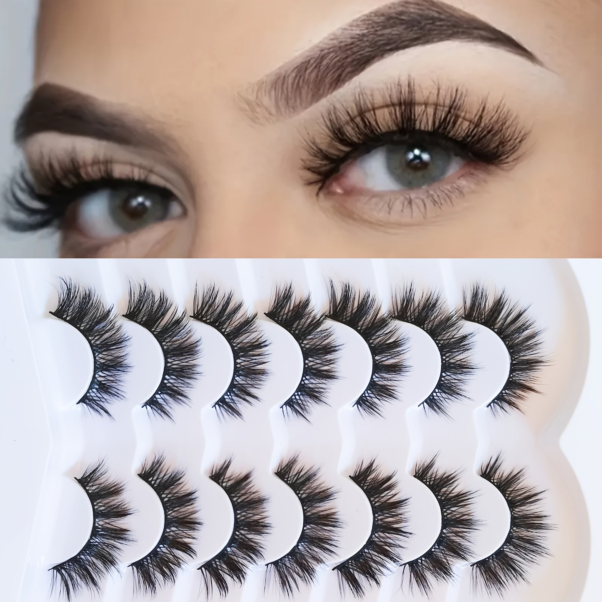 Natural Thick False Eyelashes Long Slender Volume Soft Fluffy Lashes