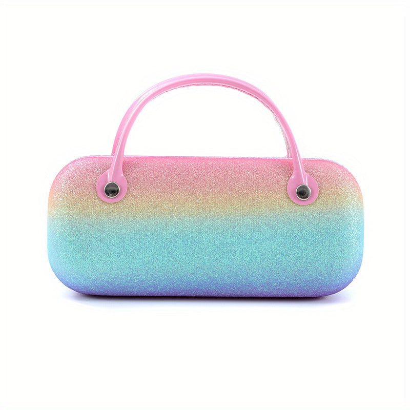 Rainbow Plastic Folding Glasses Case For Girls