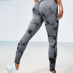 Tie Dye Yoga Workout Pants High Stretch Leggings Women's Activewear