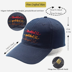 Thankful Grateful Blessed Embroidered Baseball Cap