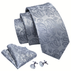 Mens Paisley Necktie Silk Western Dress Tie For Wedding