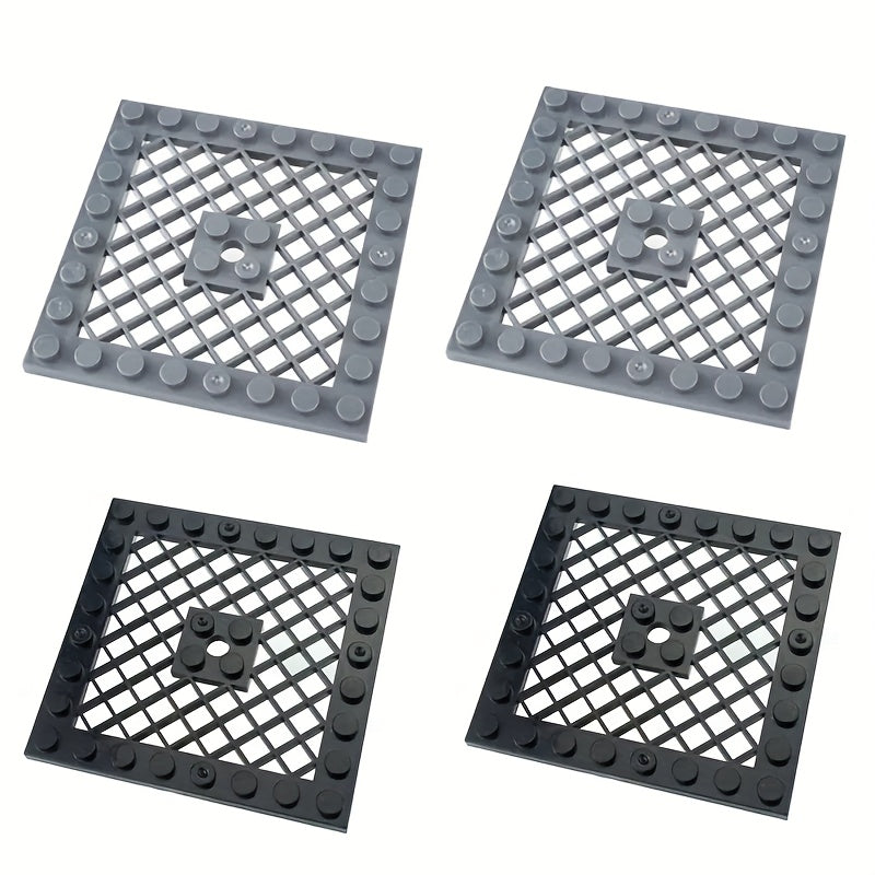 10pcs 8x8 Military Grid Floor Towers Building Blocks with Red Safety Lips
