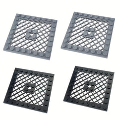 10pcs 8x8 Military Grid Floor Towers Building Blocks with Red Safety Lips