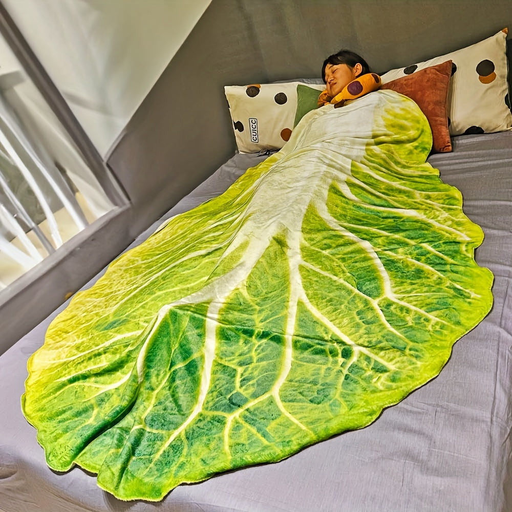 Funny Cabbage Flannel Blanket - Winter Warm & Soft - Sofa, Office, Bed & Travel