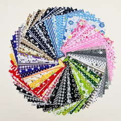 60pcs DIY Patchwork Fabric Flowers Precut Squares Sewing Quilting