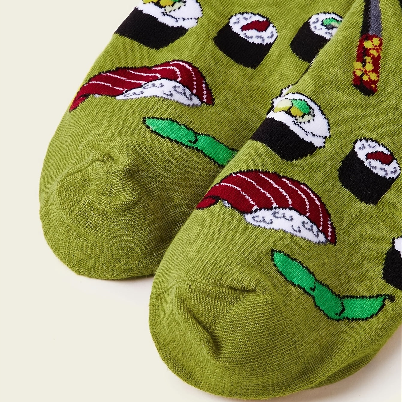 Sushi Pattern Crew Socks Lightweight & Comfy Mid tube Socks Women's Stockings