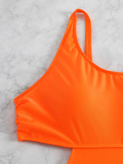 Cut Out High Waist One Piece Swimsuit