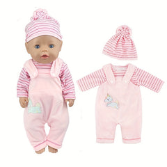 Pink Doll Clothes Set for 17-inch Reborn Baby Onesie