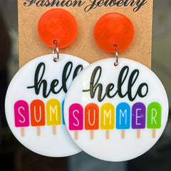 Colorful Pattern Acrylic Earrings for Summer - Gift for Family and Friends