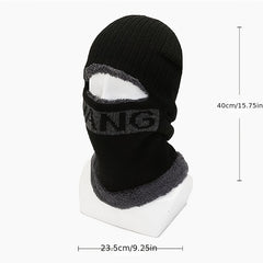 Winter Neck Warmer Fleece Thickened Hat Outdoor Coldproof Warm Knitted Woole
