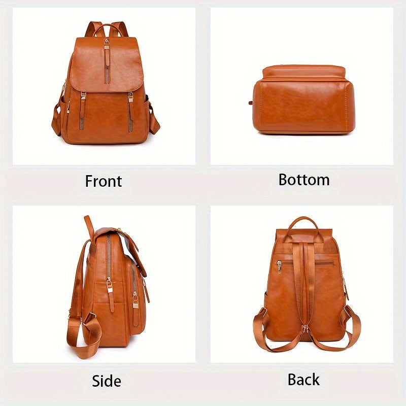 Women's Commuter Backpack PU Leather Sports Bag for Travel