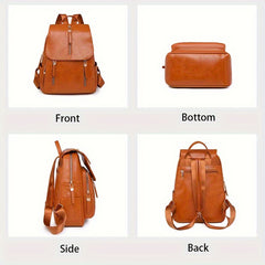 Women's Commuter Backpack PU Leather Sports Bag for Travel