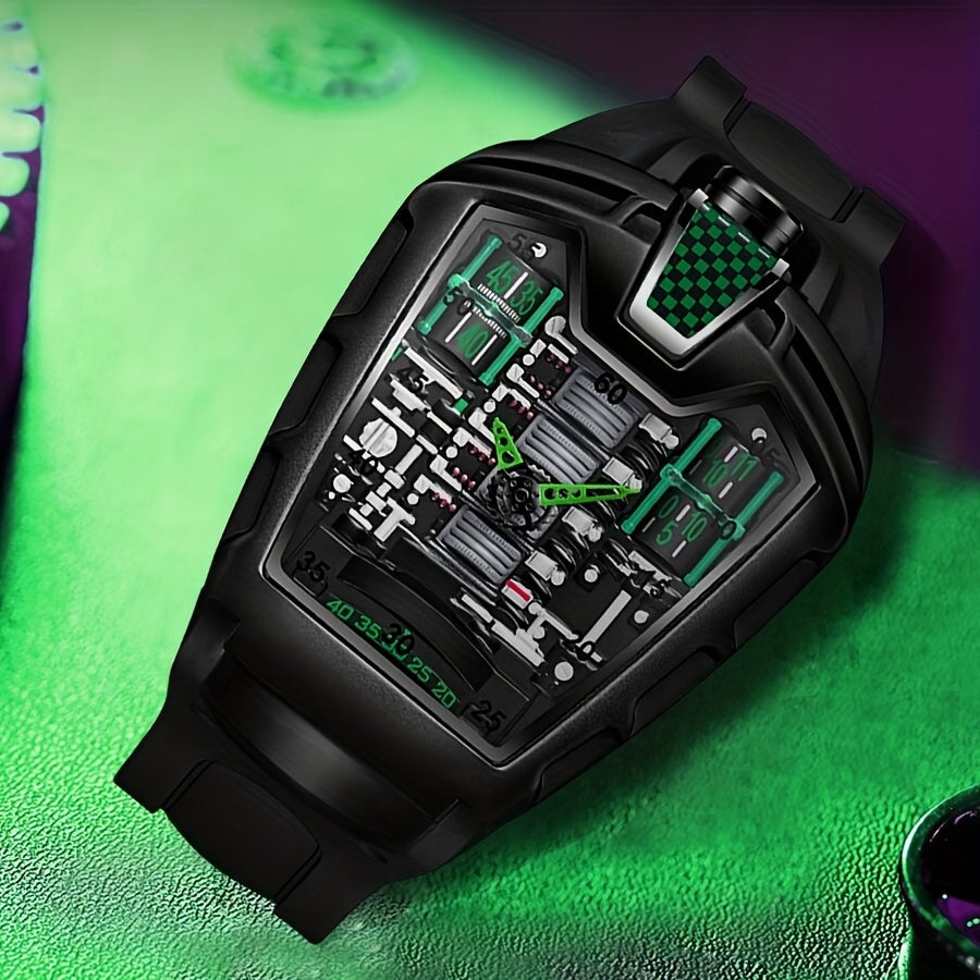 Men's Sports Quartz Watch with Silicone Strap