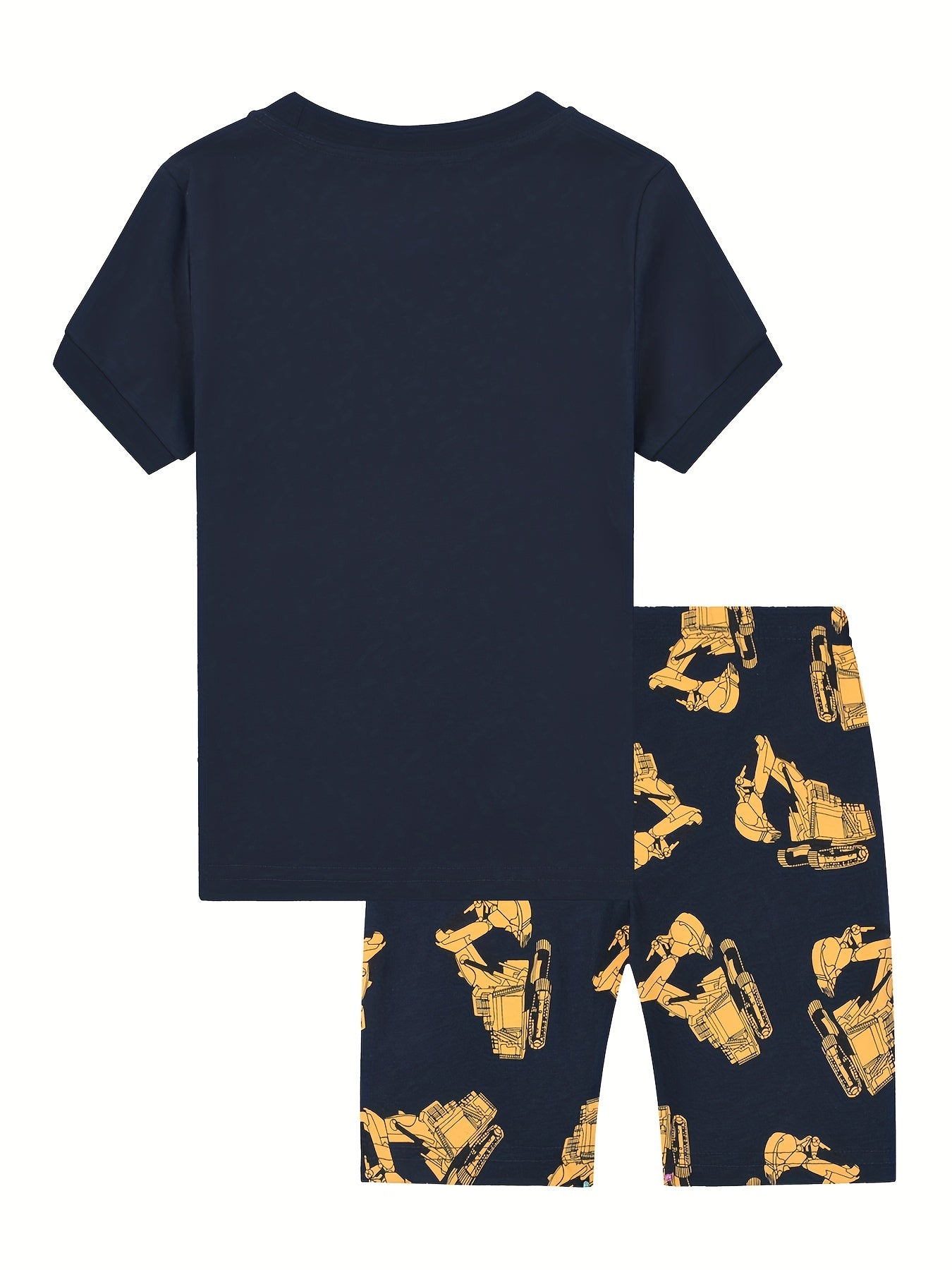 Boys Excavator Graphic Pajamas Set Short Sleejsonves Tops & Bottoms