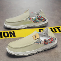 Men's Canvas Loafer Shoes Breathable Slip On Shoes