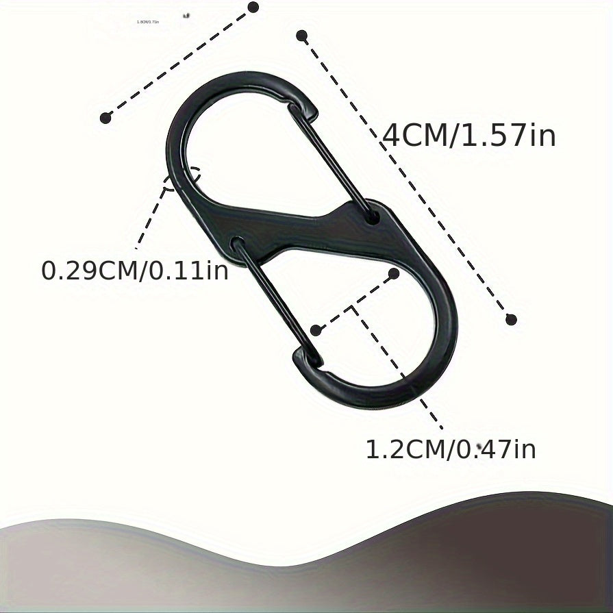 5pcs S Carabiner Clip Snap Hooks For Keychain Fishing Camping Outdoor Sports
