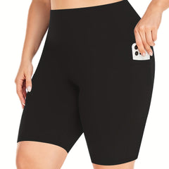 Seamless High Waisted Yoga Biker Shorts With Pockets