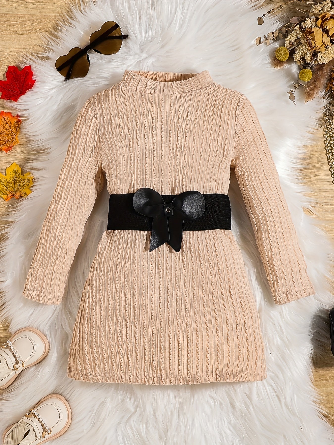Girls' Jacquard Tunic Dress w/ Belt
