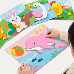 10pcs Children's 3D Stickers DIY Painting Kit Fun Cartoon Animal Designs
