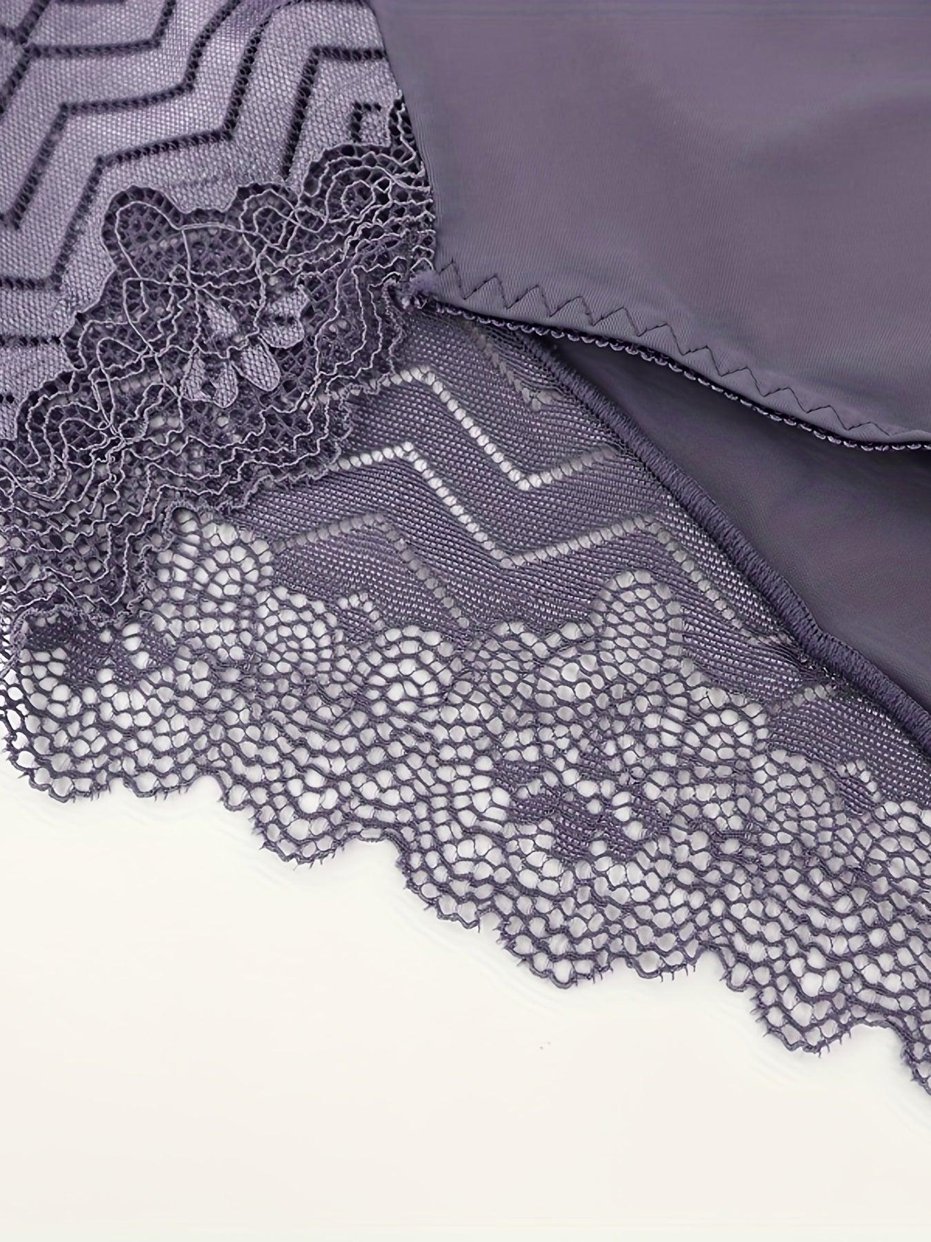3 Pack Plus Size Sexy Panties Set Ultra Thin Soft High Rise Lace Trim Briefs