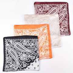 Paisley Print Bandana Silk Scarf Outdoor Windproof Head Wrap Hair Accessories