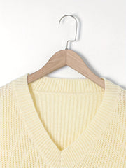 Women's Plus V-Neck Sweater Solid Long Sleeve Pullover Jumper