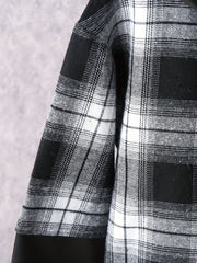 Boy's Hooded Shirt & Sweatpants Set Plaid Print Casual Outfits