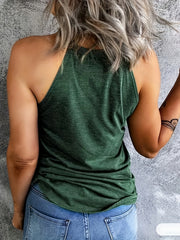 Solid Sleeveless Crew Neck Top for Women
