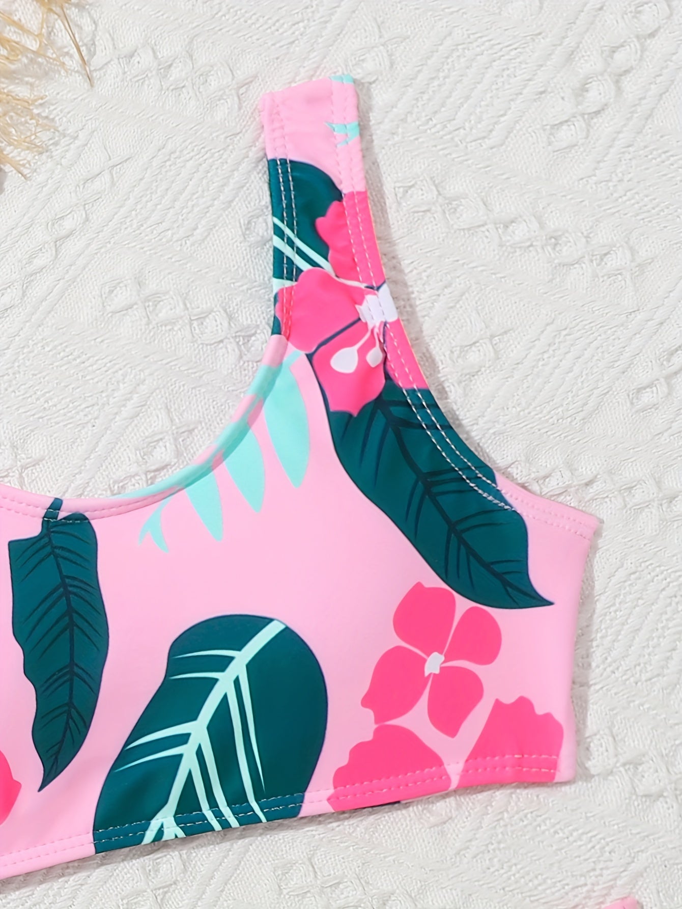 Girls Sweet 3pcs Swimsuits Set For Summer Beach