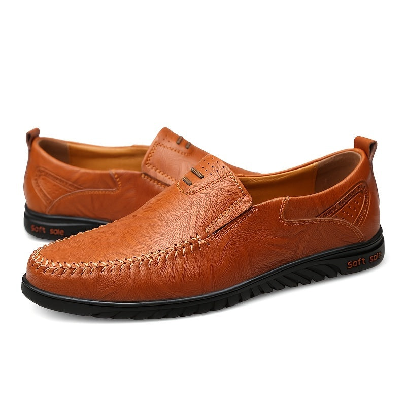 CLOHOO Customizable Leather Loafer Shoes Soft Sole Casual Slip On Flat Shoes