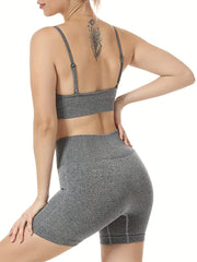 Bodycon Bra & Shorts Sports Set Women's Activewear
