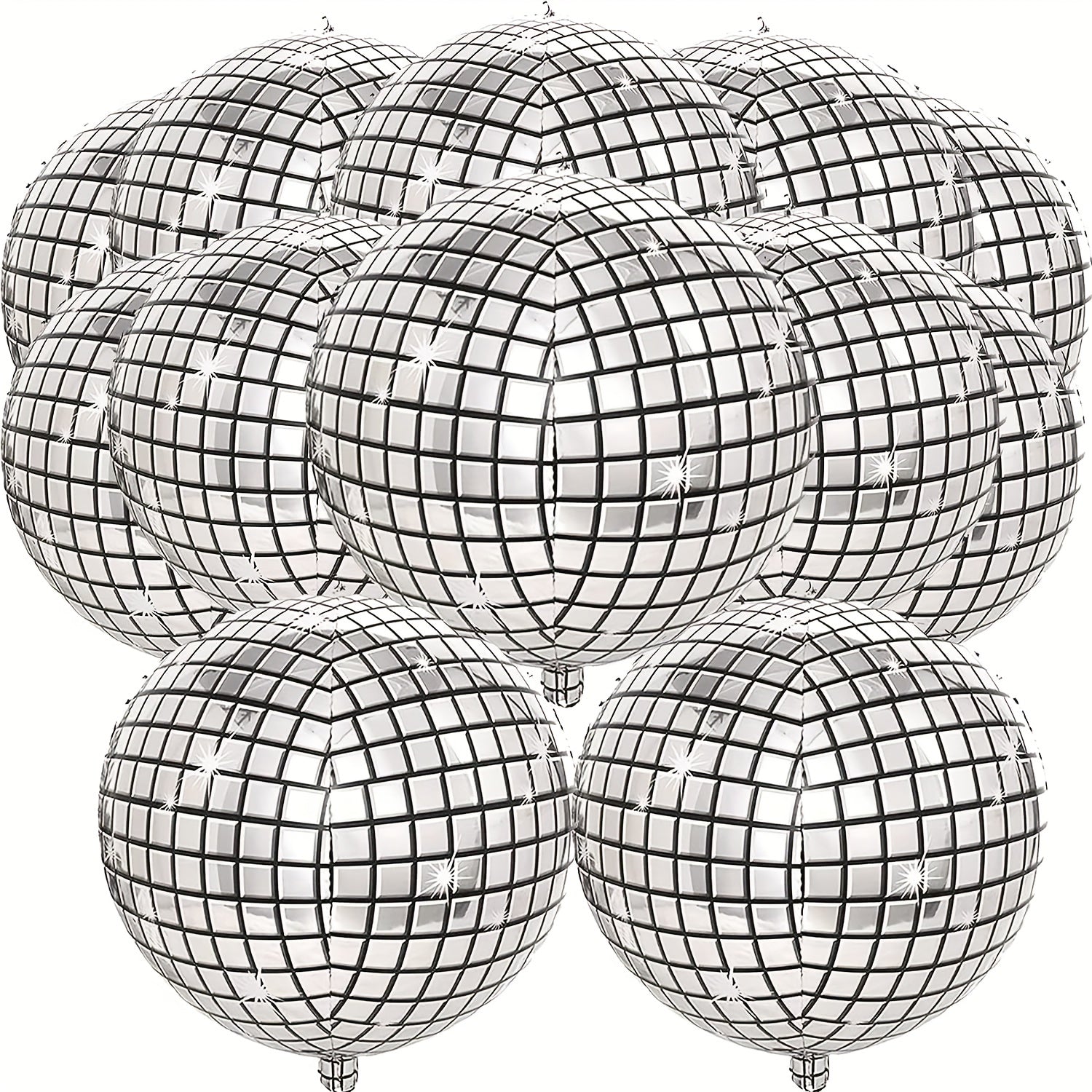 12pcs Silvery Laser Metallic Mirror Disco Balloons 55 88 Cm Large 4D